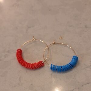 Bills Beaded Hoop Earrings